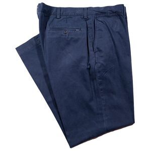 Ralph Lauren Mens Pants Chino Blue Cotton Straight Flat Front Trousers 40x32